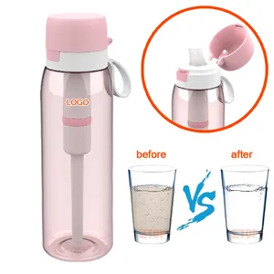 Eco-Friendly BPA Free Plastic Tritan Outdoor Drinking Mineral Water Bottle Filter For Camping