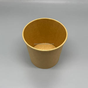 Bol à salade en papier kraft naturel jetable de qualité alimentaire à 100 % avec couvercle - Product Image 2