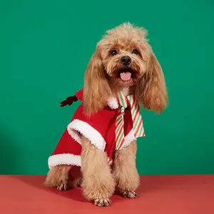 Nouveauté Tenue de renne d'hiver pour garder la cape au chaud Costume de Noël pour chien avec écharpe