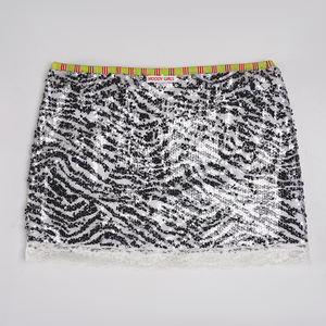 Sexy Breathable Knitted Spandex/Polyester <b>Summer</b> Mini <b>Skirts</b> <b>Ladies</b> Sequined Lace Stylish Nightclub Straight In-Stock - Product Image 2