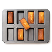 Moule à gâteau Financier Bakeey à 8 cavités en acier au carbone épaissi, antiadhésif, compatible four, pour brownies, pains et pâtisseries, idéal pour la cuisson à la maison