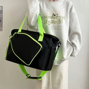 OEM ODM <b>Large</b> Fitness Bag Logo Gym Bag Custom <b>Black</b> Neon Contrast Durable Oxford Travel <b>Handbag</b> Wholesale - Product Image 6