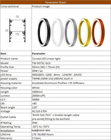 Plafonnier LED Circulaire Incurvé 6000K 2700K avec Gradation DALI, en Alliage d'Aluminium, Montage en Saillie ou en Encastré