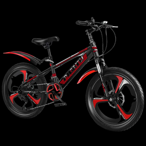 Double frein à disque 18 pouces 6 vitesses vélo pour enfants bleu et rouge avec fourche en acier et pédale ordinaire pour les enfants de taille moyenne et grande - Product Image 6