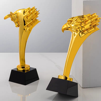 Trophées de récompense JN de plusieurs tailles, trophées personnalisés en résine du zodiaque, trophées dorés, médailles, plaques avec base en cristal noir