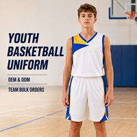 Seragam Basket Polos Warna Kustom, Seragam Olahraga untuk Akademi Bola Basket Logo Kustom Grosir