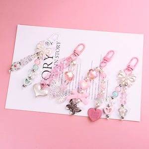 Hot Cute Fashion Decorative Chain Mobile Phone Key Charm Pendant <b>Keyring</b> Lightweight Customizable Women's Sling Keychain - Product Image 2