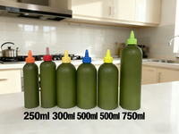 Bouteille d'huile d'olive noire mate givrée de 100 ml, 250 ml, 500 ml, 750 ml, 1000 ml avec bouchon à visser, bouteille souple pour distributeur d'huile Graza