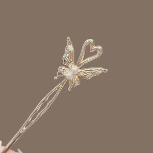 Horquilla con diseño de mariposa para mujer, estilo chino, con perlas, exquisita, para Cheongsam, Hanfu, accesorios versátiles para el cabello, regalo - Product Image 4