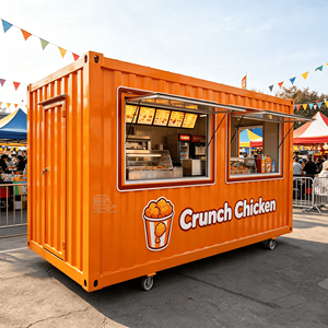 Cafe <b>Container</b> Fast Food Kiosk Coffee Shop Store Shipping <b>Container</b> Food Trailer Shipping <b>Container</b> Cabinet - Product Image 2