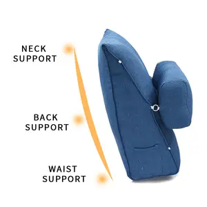 Health Backrest Back Pain Relief Triangle Cushion Pillow Set Support Bedside Cushion Rest Neck Wedge Angle Reading Pillow