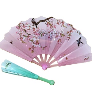 Manufacturers Plastic Crafts Folding Fan Custom logo Cute Party Decoration Plastic Hand Fan