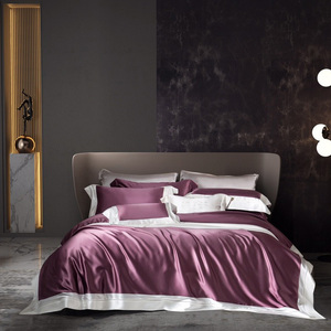 Top Luxury Purple 100% Mulberry Silk Duvet Cover <strong>king</strong> <strong>Size</strong> <strong>pink</strong> Girl Bed Sheet Home Textile <strong>Bedding</strong> Sets Supplier - Product Image 1