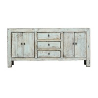 Buffet en bois d'orme recyclé naturel antique chinois, buffet long en bois