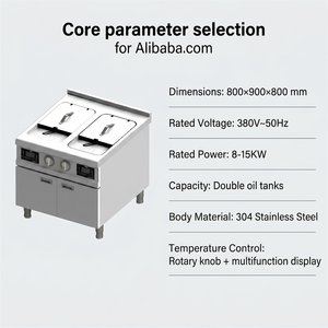Commercial Double Tank Induction Fryer 8kW Floor Standing Deep Fryer for Restaurants Food Stalls Catering and Dealers - Product Image 2