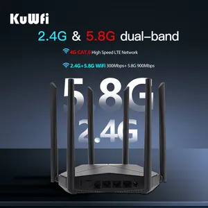 Fabriek Direct Kuwfi Wifi Router Rj11 Poort Cat6 4G Draadloze Router 2.4G 5G Ontgrendeld 4G Modem Wifi Router Met Sim-Kaartsleuf