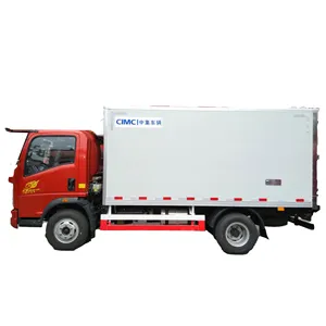 购买大空间新型迷你卡车3.76l 2024豪沃冰箱卡车命令141hp 4X2二手箱式卡车中国制造