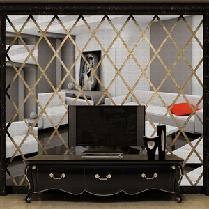 FAI <span class=keywords><strong>DA</strong></span> TE 3D dello specchio autoadesivo per la decorazione del salone acrilico decorazione di arte della <span class=keywords><strong>parete</strong></span> autoadesivo della <span class=keywords><strong>parete</strong></span> a specchio - Product Image 2