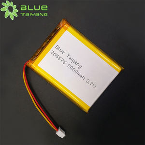 블루 타이양 705575 충전식 <span class=keywords><strong>3</strong></span>.<span class=keywords><strong>7v</strong></span> 11.1wh 3000mah 충전식 Lipo <span class=keywords><strong>3</strong></span>.<span class=keywords><strong>7v</strong></span> 배터리 소형 3000mah Li Po 배터리 충전기 - Product Image 1