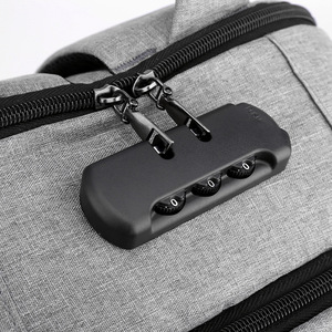 Large Capacity Oxford Polyester Password Lock <b>Laptop</b> <b>Backpack</b> Physiological Curve Back Zipper Closure Waterproof Anti-Theft - Product Image 3