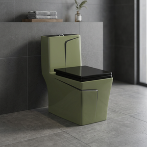Ensemble WC en céramique noir vert mat de style européen avec réservoir pour applications modernes en salle de bain - Product Image 1
