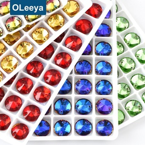 Factory Direct Sale Best 5A K9 Glass Flatback Round <b>Crystals</b> 12mm 280pcs/Box Rivoli Sew on Rhinestones for Garment - Product Image 5