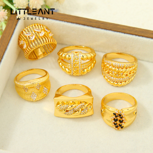Nhẫn vàng mạ <span class=keywords><strong>18k</strong></span> Dubai thời thượng, làm thủ công, đính zircon, phong cách vintage, dành cho phụ nữ Trung Đông Ả Rập Xê Út, thích hợp đeo dự tiệc - Product Image 2