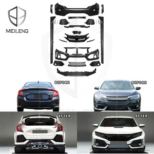 Pièces de mise à niveau pour <span class=keywords><strong>Honda</strong></span> <span class=keywords><strong>Civic</strong></span> Refit à <span class=keywords><strong>Honda</strong></span> TYPE R 2016-2018 Kit de carrosserie Pare-chocs avant diffuseur arrière jupes latérales - Product Image 3