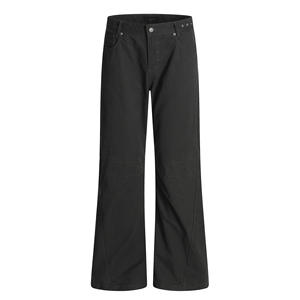 Calças <span class=keywords><strong>Jeans</strong></span> Flare Cinza Carvão 11KN, Algodão Puro de Alta Qualidade, Estilo Retro de Rua, Simples e Afinadas - Product Image 5