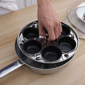 Thép không gỉ luộc Chảo trứng nồi 4 không dính ly lớn trứng poacher trứng Maker Cookware Set - Product Image 6