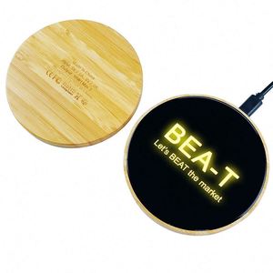 Cargador Inalámbrico de Bambú con Logotipo Personalizado, Impresión UV, 15W 10W 5W, Base de Carga con Conector Tipo-C, Diseño Moderno para Teléfono - Product Image 6