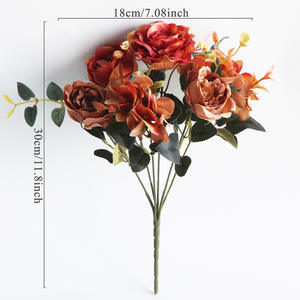 Ramo de Peonías y Rosas Artificiales, Flores Artificiales para Decoración del Hogar, Bodas, Arreglo Floral Artificial Duradero y sin Mantenimiento - Product Image 5
