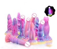 Mixed Color Fluor scent Realistic Dildo Mehrere Formen Stimulation Anal SILICONE DILDO für Mann Frauen Paar SM Lesben Sexspielzeug