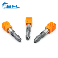 BFL CNC-Fresa de extremo de bola de carburo sólido, Material de corte de tungsteno, tamaño de pulgada, recubrimiento de molino extremo DLC