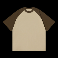 T-shirt unisexe en coton vierge à manches raglan, bicolore contrastant, personnalisable avec logo, impression DTG ou sérigraphie – Vente en gros