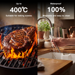 Thermomètre à <span class=keywords><strong>viande</strong></span> <span class=keywords><strong>sans</strong></span> <span class=keywords><strong>fil</strong></span> en acier inoxydable à double <span class=keywords><strong>sonde</strong></span>, thermomètre numérique intelligent Bluetooth pour grillades, étanche IP67 - Product Image 4
