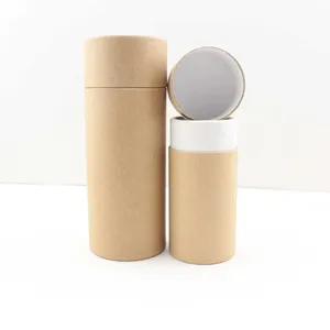 Tubes en papier Kraft personnalisés, 10 pièces, biodégradables, conteneurs ronds en papier cartonné, emballage cylindre