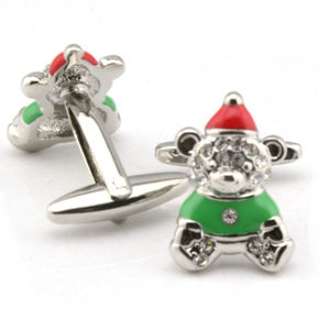 Vente chaude Hommes Noël Doux Ours Boutons De Manchette Nouveauté Boutons De Manchette - Product Image 2