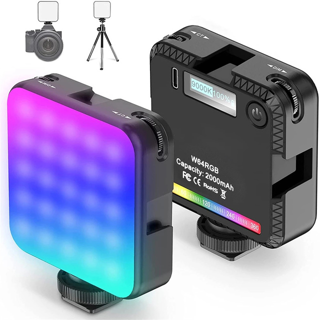 W64RGB Photography Mini RGB LED Video Light Fill Light CRI95+ 2500K-9000K 20 Lighting