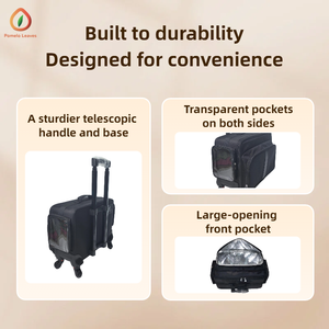 Valise de maquillage à roulettes en nylon personnalisée avec poignée télescopique, 4 sacs, grand rangement, chariot pour maquilleurs et coiffeurs - Product Image 5
