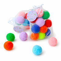 Balles silencieuses en pompon de 3 cm et 4 cm pour chat, jouet doux en peluche pour chaton, idéal pour les jeux de cache-cache, la dentition, le jeu autonome en intérieur et les fournitures pour animaux de compagnie (vente en gros)