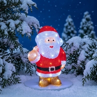 Magnifique motif lumineux 3D LED Père Noël en acrylique de 40 cm, étanche, avec prise USB, pour extérieur, jardin, décorations de fêtes