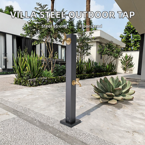 Robinet de jardin en acier inoxydable poli pour cour de villa, robinet d'arrosage extérieur double face sur colonne, résistant au gel - Product Image 2