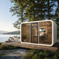 Cabine de bureau préfabriquée de luxe en forme de pomme pour l'extérieur, insonorisée, modulaire, pour jardin, hôtel ou complexe hôtelier