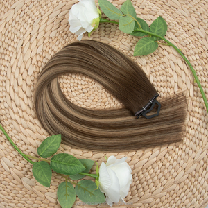 Double Drawn Raw <b>Russian</b> Human Hair Butterfly Genius Weft with Hole in <b>the</b> Middle Invisible XO Hole Weft Hair Extensions - Product Image 5
