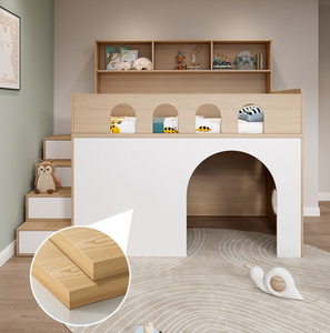 Nuovo Design <span class=keywords><strong>Letto</strong></span> Matrimoniale di Lusso in Legno per Bambini, Arredamento Camera da <span class=keywords><strong>Letto</strong></span> <span class=keywords><strong>con</strong></span> Scivolo ad Arco e Scale <span class=keywords><strong>con</strong></span> Vano Contenitore - Product Image 6