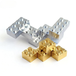 Ladrillos <span class=keywords><strong>de</strong></span> Juguete <span class=keywords><strong>de</strong></span> Latón Dorado Mecanizados por CNC, Fresado CNC <span class=keywords><strong>de</strong></span> Precisión, Ladrillo <span class=keywords><strong>de</strong></span> Metal <span class=keywords><strong>de</strong></span> Aluminio Anodizado, <span class=keywords><strong>Bloque</strong></span> <span class=keywords><strong>de</strong></span> Construcción Personalizado Económico - Product Image 1