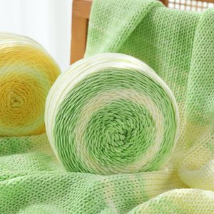 Fil fantaisie en coton acrylique teinté dégradé NUANLU 200g, fil à anneaux à torsion élevée, anti-boulochage, pour <span class=keywords><strong>tricot</strong></span> à la main, couture, <span class=keywords><strong>matériel</strong></span> <span class=keywords><strong>de</strong></span> bricolage, 5 fils - Product Image 1