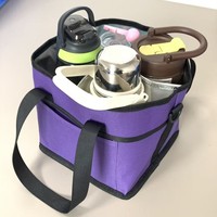 Sac isotherme en cuir pour bouteille d'eau, sac fourre-tout multi-compartiments, bandoulière réglable pour les voyages modernes et minimalistes