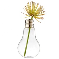 Ampoule Vase en verre transparent Vase à fleurs hydroponique tendance Décoration de mariage à domicile Écologique